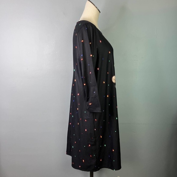 Dress Works Bah Hum Pug Christmas Holiday Scrooge Dog Festive Lights Dress Sz M - Picture 4 of 15